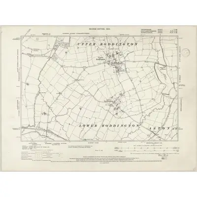 1899 Map of Oxfordshire I.SW, 1938 Print