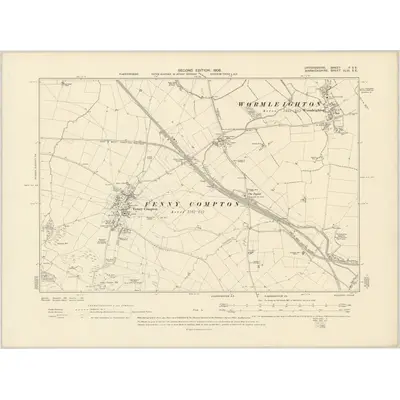 1899 Map of Oxfordshire IA.SE, 1906 Print