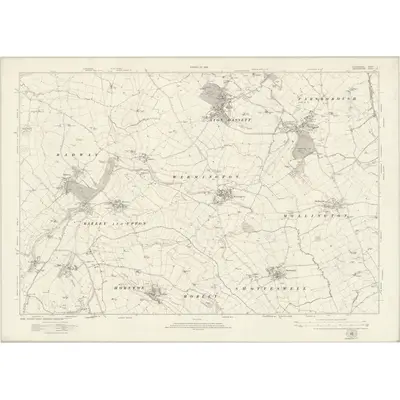 1920 Map of Oxfordshire II, 1923 Print