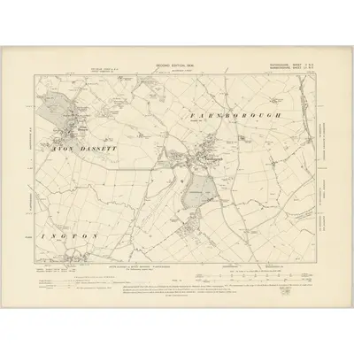 1899 Map of Oxfordshire II.NE, 1906 Print