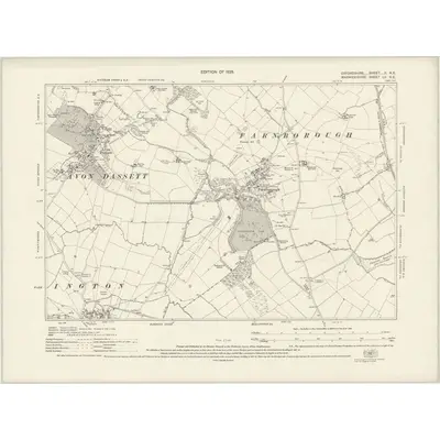 1920 Map of Oxfordshire II.NE, 1923 Print