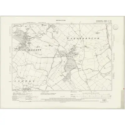 1920 Map of Oxfordshire II.NE, 1940 Print