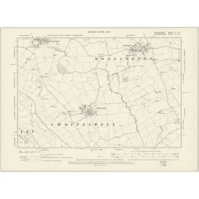 1899 Map of Oxfordshire II.SE, 1900 Print