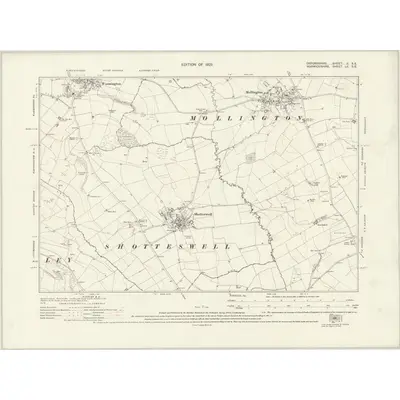 1920 Map of Oxfordshire II.SE, 1923 Print