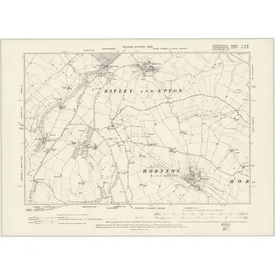 1899 Map of Oxfordshire II.SW, 1900 Print