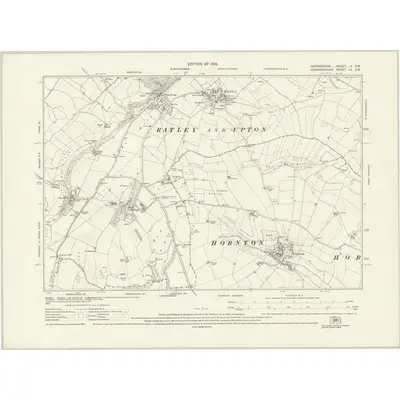 1920 Map of Oxfordshire II.SW, 1923 Print