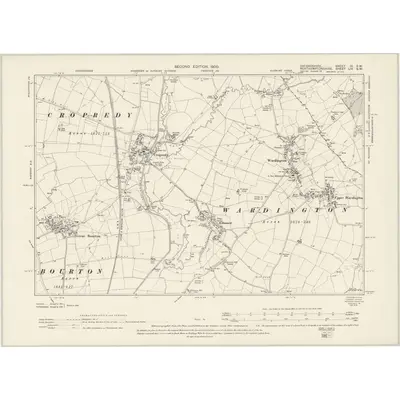 1899 Map of Oxfordshire III.SW, 1900 Print