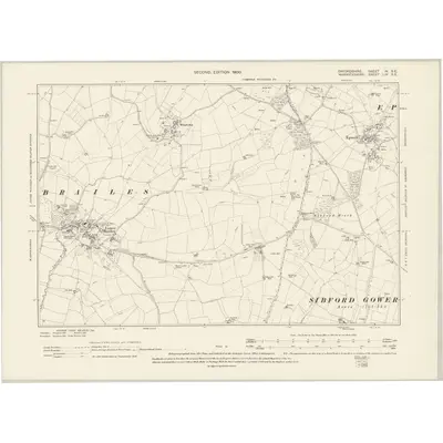 1899 Map of Oxfordshire IV.SE, 1900 Print