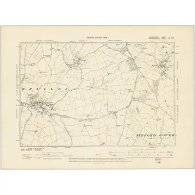 1899 Map of Oxfordshire IV.SE, 1905 Print