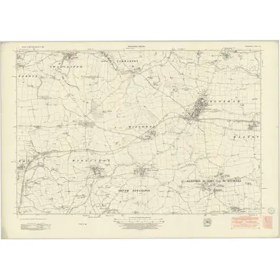 1938 Map of Oxfordshire IX, 1951 Print
