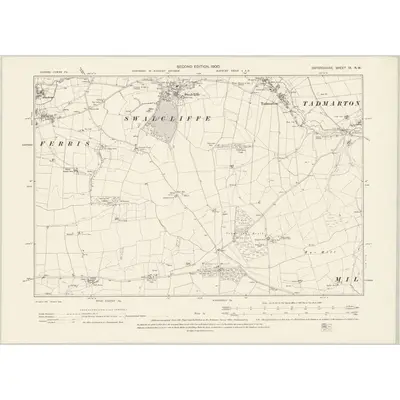 1899 Map of Oxfordshire IX.NW, 1900 Print