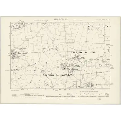 1898 Map of Oxfordshire IX.SE, 1900 Print