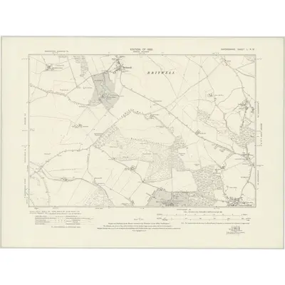 1918 Map of Oxfordshire L.NW, 1922 Print
