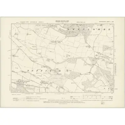 1897 Map of Oxfordshire L.SW, 1900 Print