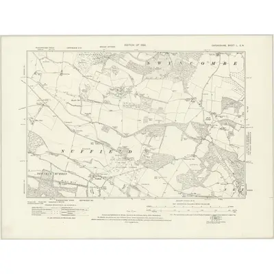 1918 Map of Oxfordshire L.SW, 1922 Print