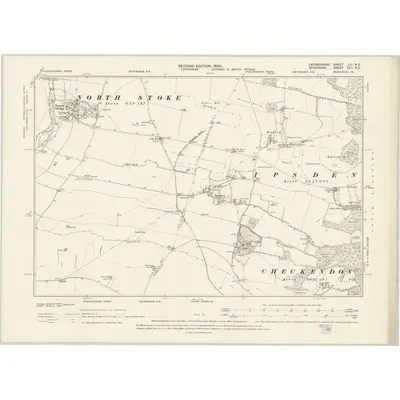 1897 Map of Oxfordshire LII.NE, 1900 Print