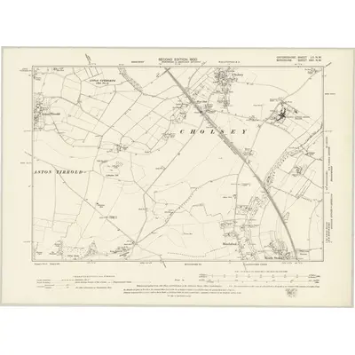 1897 Map of Oxfordshire LII.NW, 1900 Print