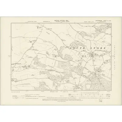 1897 Map of Oxfordshire LII.SE, 1900 Print