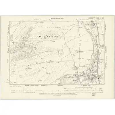 1897 Map of Oxfordshire LII.SW, 1900 Print