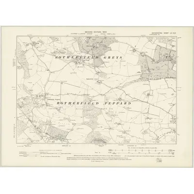 1897 Map of Oxfordshire LIII.SE, 1900 Print