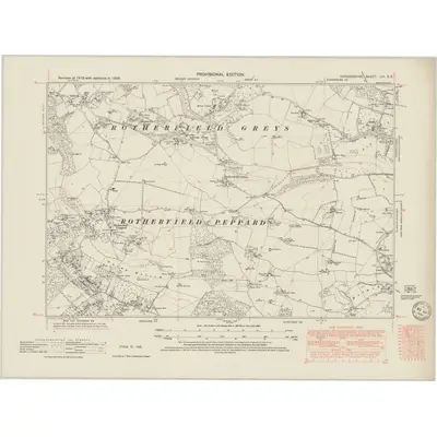 1938 Map of Oxfordshire LIII.SE, 1949 Print