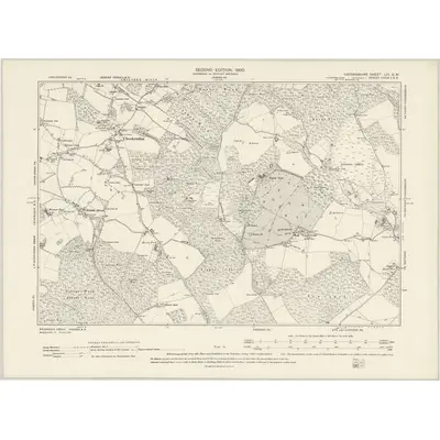 1897 Map of Oxfordshire LIII.SW, 1900 Print