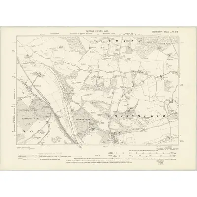 1897 Map of Oxfordshire LV.NE, 1900 Print