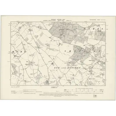 1897 Map of Oxfordshire LVI.NE, 1900 Print
