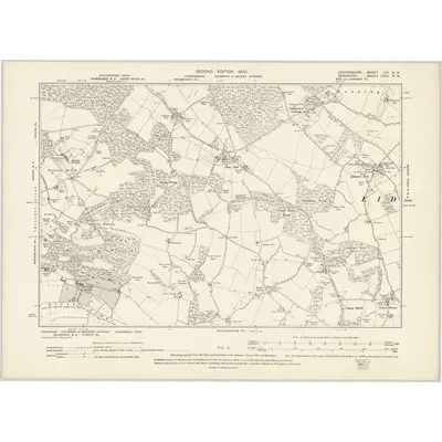 1897 Map of Oxfordshire LVI.NW, 1900 Print