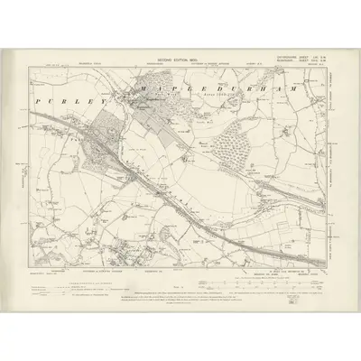 1897 Map of Oxfordshire LVI.SW, 1900 Print