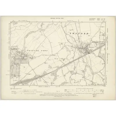 1897 Map of Oxfordshire LVII.SW, 1900 Print