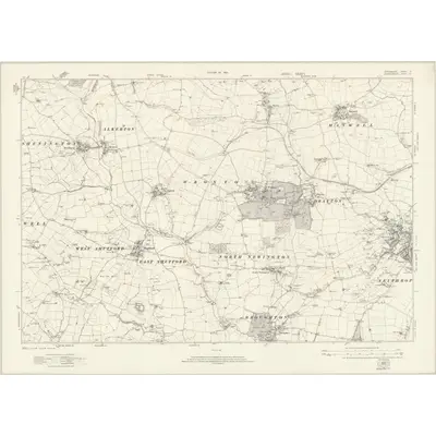 1920 Map of Oxfordshire V, 1923 Print