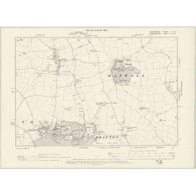 1899 Map of Oxfordshire V.NE, 1900 Print
