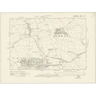1920 Map of Oxfordshire V.NE, 1923 Print