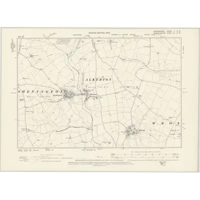 1899 Map of Oxfordshire V.NW, 1900 Print