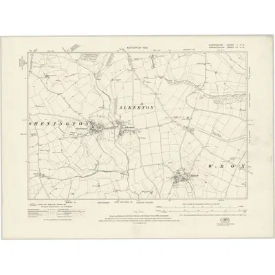 1920 Map of Oxfordshire V.NW, 1923 Print