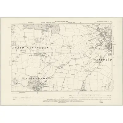 1898 Map of Oxfordshire V.SE, 1900 Print