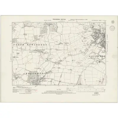 1938 Map of Oxfordshire V.SE, 1944 Print