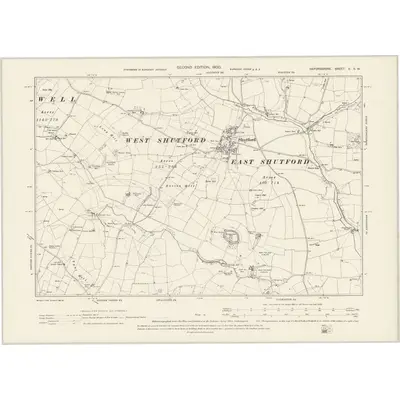 1899 Map of Oxfordshire V.SW, 1900 Print