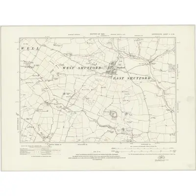 1920 Map of Oxfordshire V.SW, 1923 Print