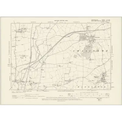 1898 Map of Oxfordshire VI.NW, 1900 Print