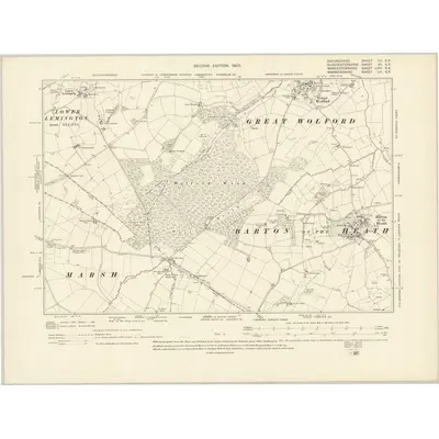 1898 Map of Oxfordshire VII.SE, 1903 Print