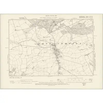 1898 Map of Oxfordshire VIII.SW, 1900 Print