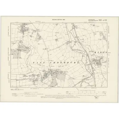 1898 Map of Oxfordshire X.NW, 1900 Print