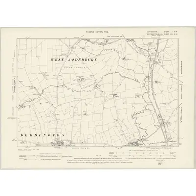 1898 Map of Oxfordshire X.SW, 1900 Print