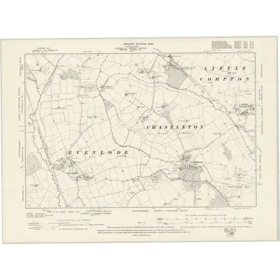 1898 Map of Oxfordshire XIII.NE, 1900 Print