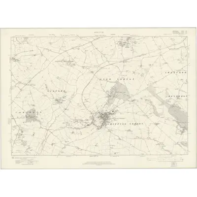 1919 Map of Oxfordshire XIV, 1922 Print