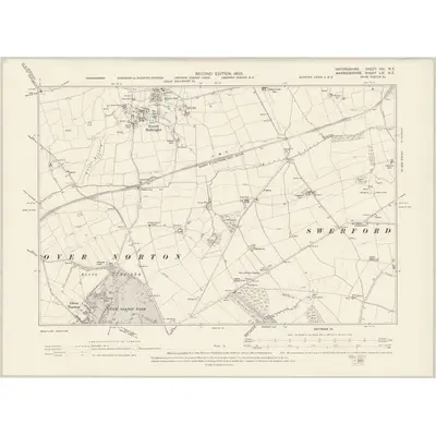 1898 Map of Oxfordshire XIV.NE, 1900 Print