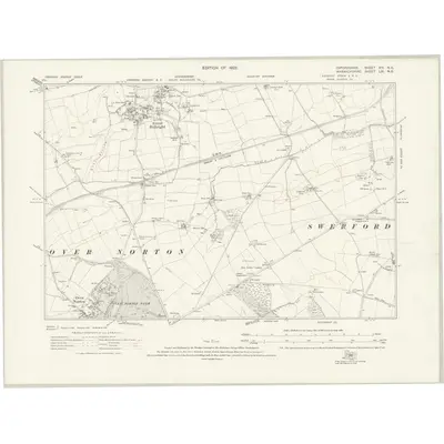 1919 Map of Oxfordshire XIV.NE, 1922 Print