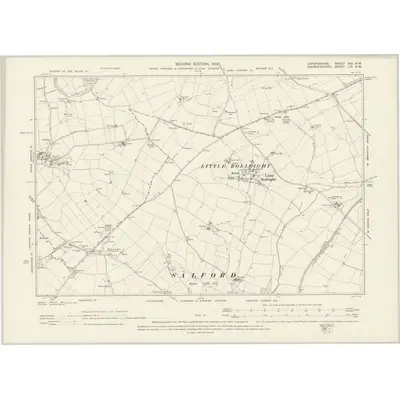 1898 Map of Oxfordshire XIV.NW, 1900 Print